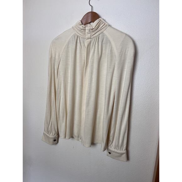 Vintage Alan Austin Ivory Wool Blend Long Sleeve Top Women’s Sz Medium Large - Picture 4 of 8